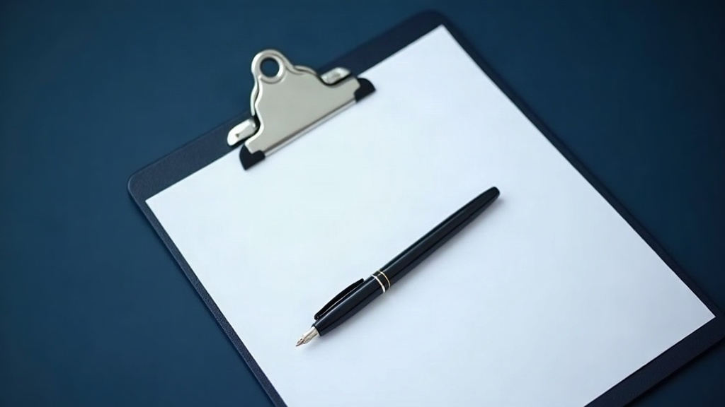 A clipboard and pen, representing the requirements a corporate card issuer checks