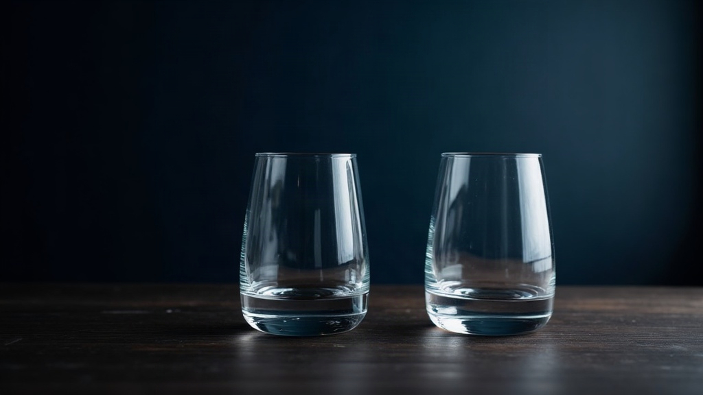 Two glasses of different heights, comparing two providers