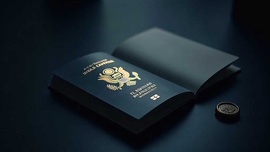 Un pasaporte y un sello, que representan la solicitud del ITIN desde México