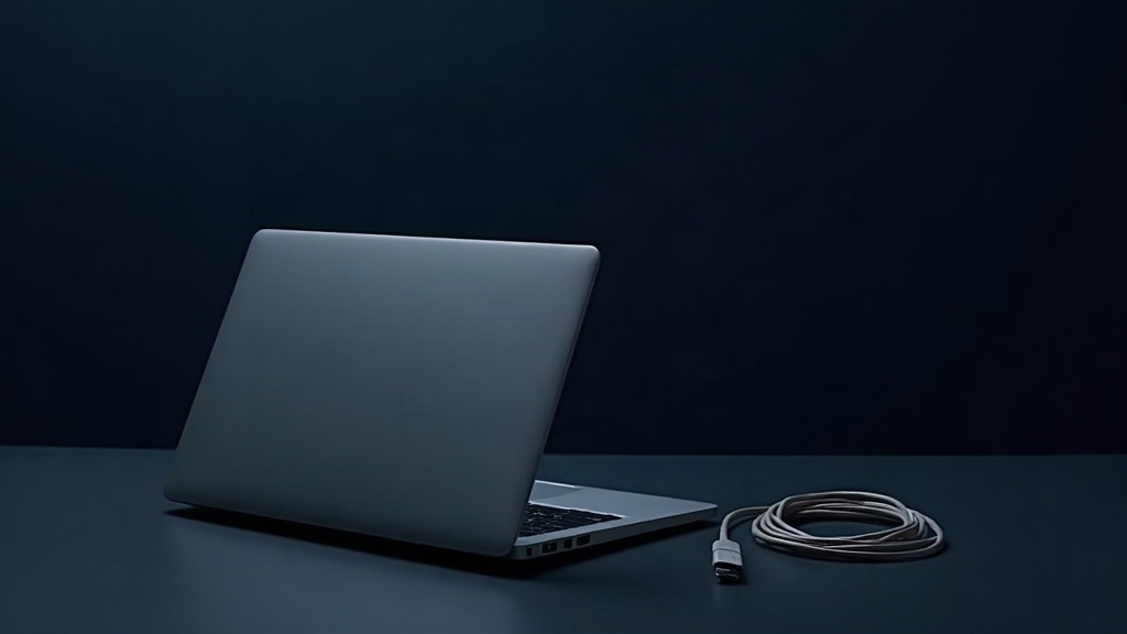 A closed laptop and cable, representing connecting a payment account to a US LLC