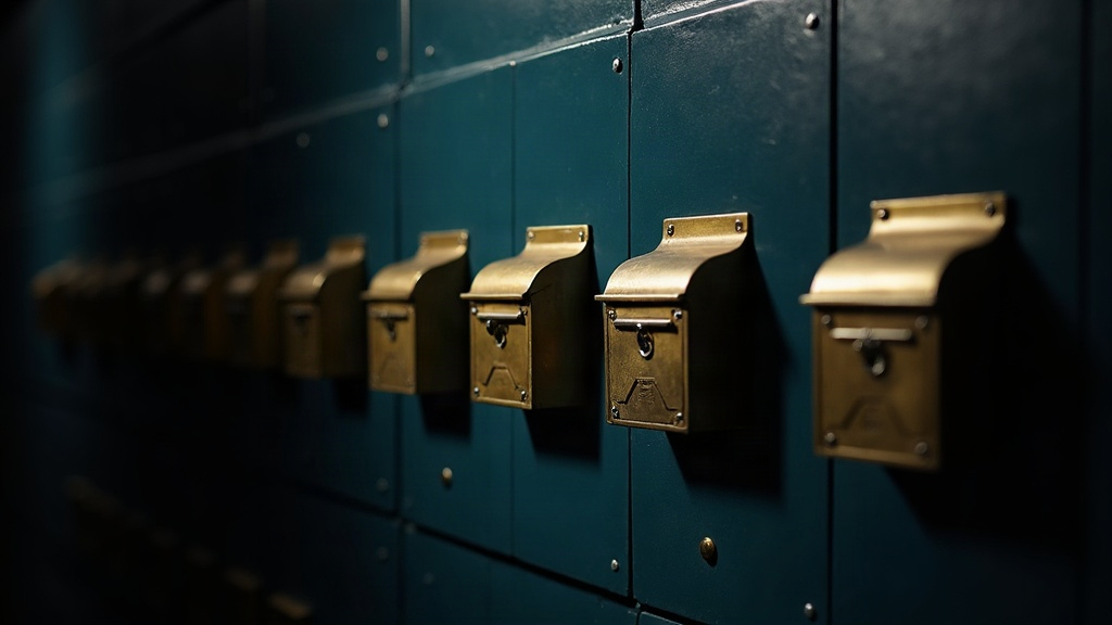 A wall of mailboxes, representing a virtual US address for a company