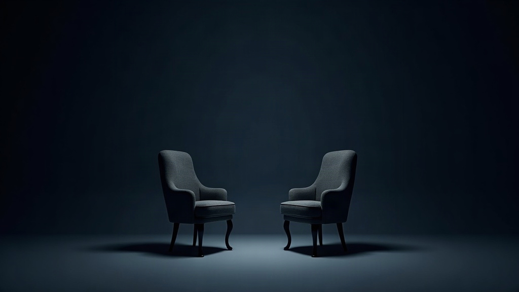 Two chairs facing each other, comparing two advisers for a non-resident founder