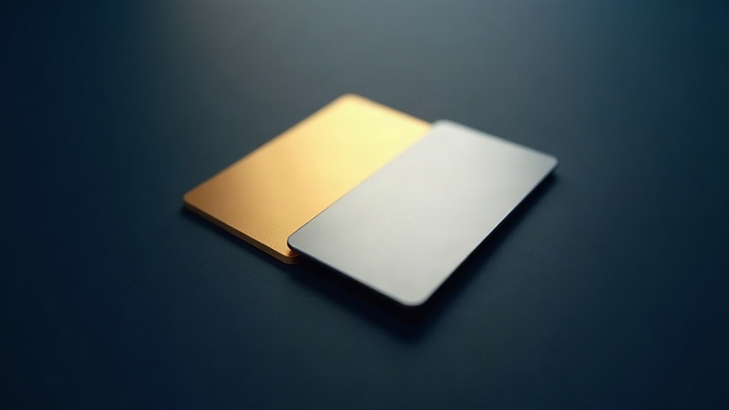 Unbranded gold and platinum cards overlapping, compared for a non-resident
