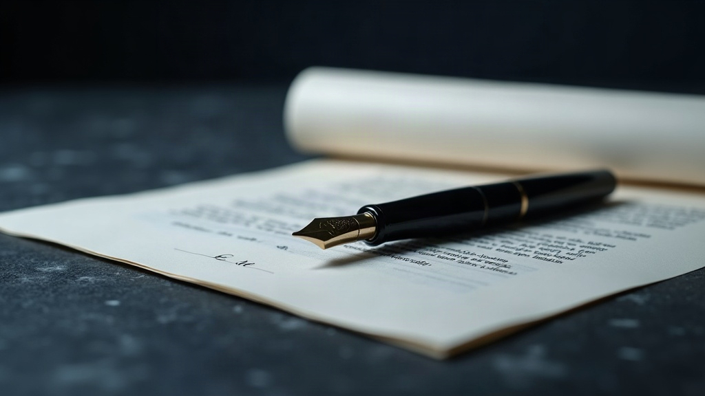 A pen and legal document, representing forming a US LLC from Belgium