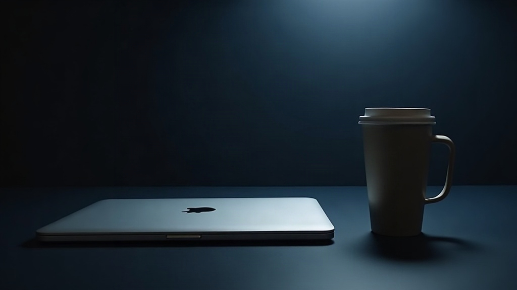 A laptop and coffee, representing a freelancer running a US LLC from abroad