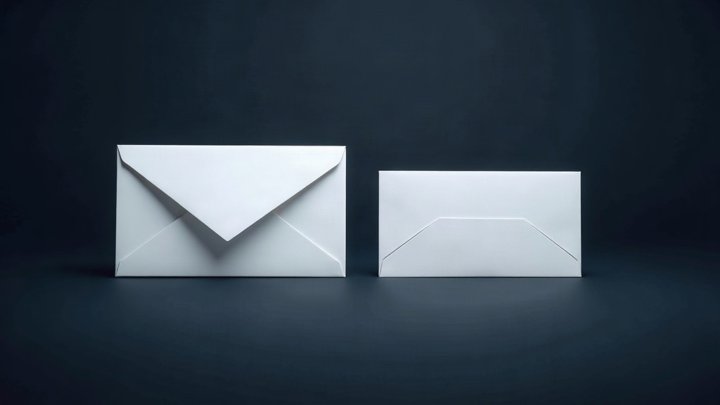 Two separate envelopes, representing personal and business US bank accounts