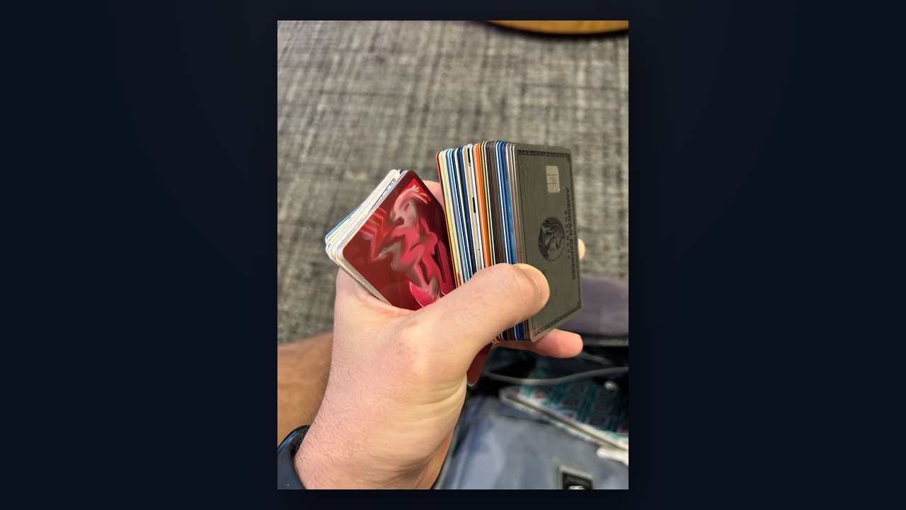 A premium gold US business credit card on a dark navy background, the kind a non-resident founder can get without an SSN