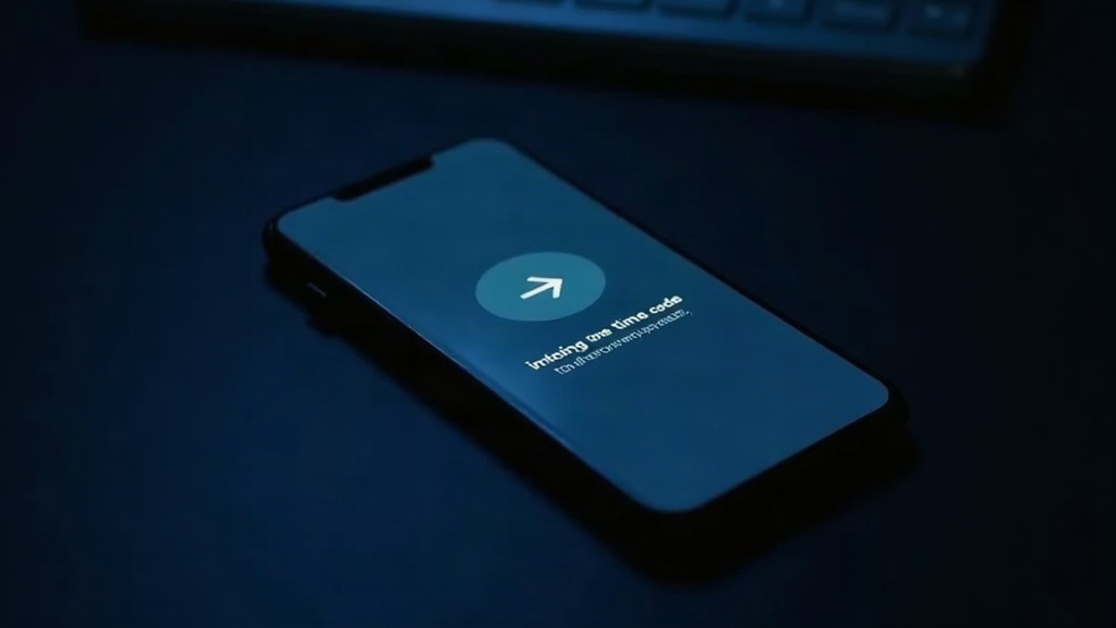A phone showing a one-time verification code, the step a US bank uses to confirm a new account